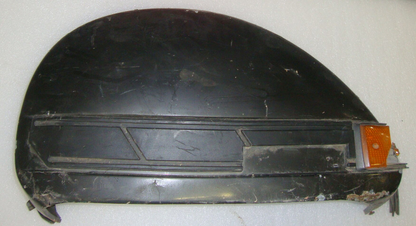 Side panel for spare wheel side, external mechanism, black, Vespa PX old model
