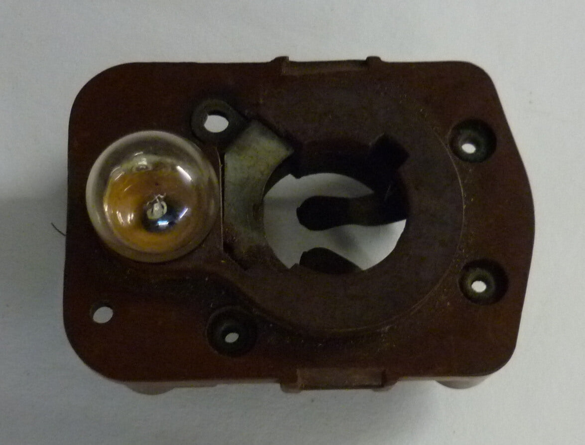 Bulb socket for laterally spring mounting, SIEM, brown, used, broken,Vespa 150 Sprint / GL - 180 SS