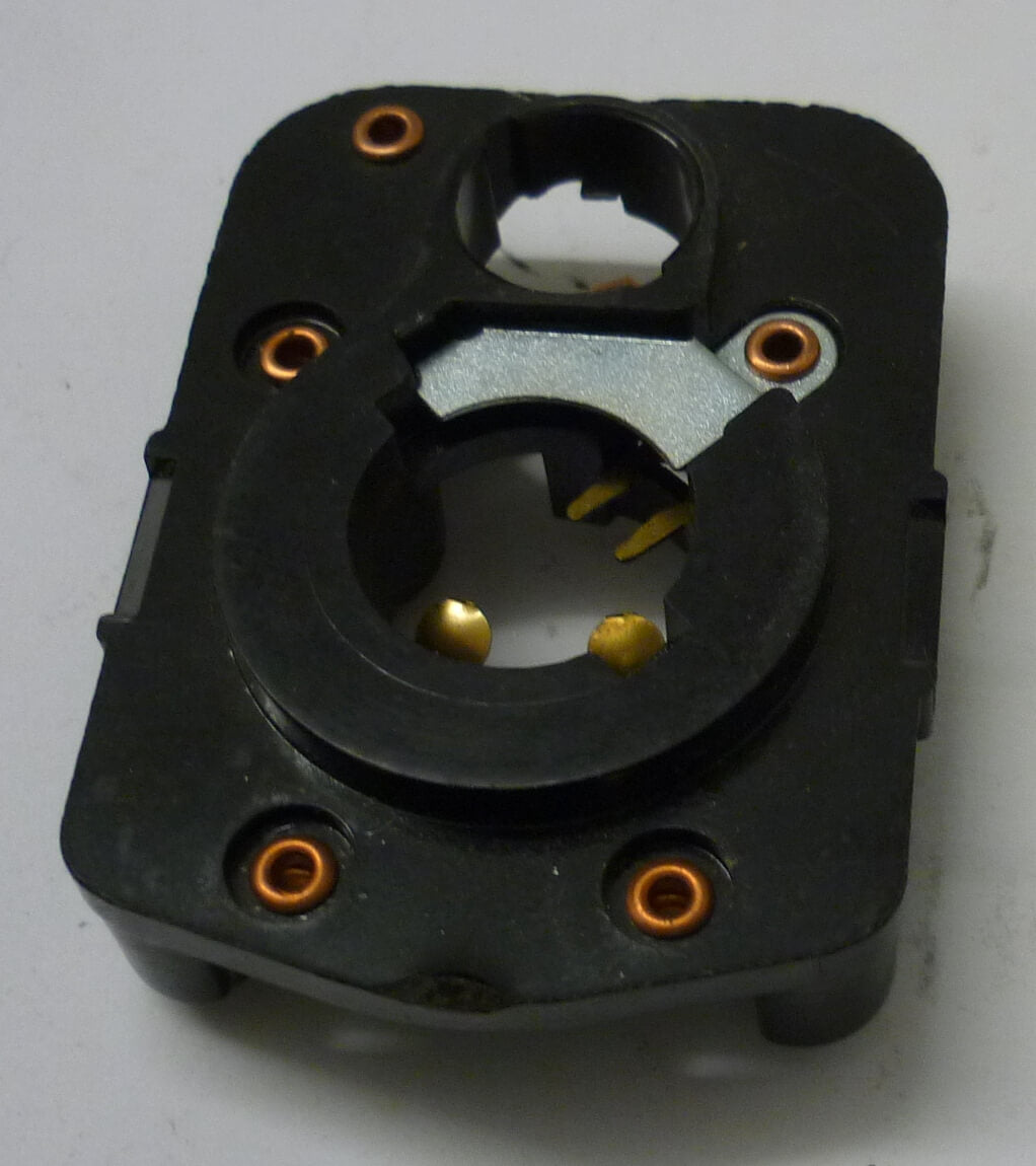 Bulb socket for laterally spring mounting, SIEM, black, used, Vespa 150 Sprint / GL - 180 SS