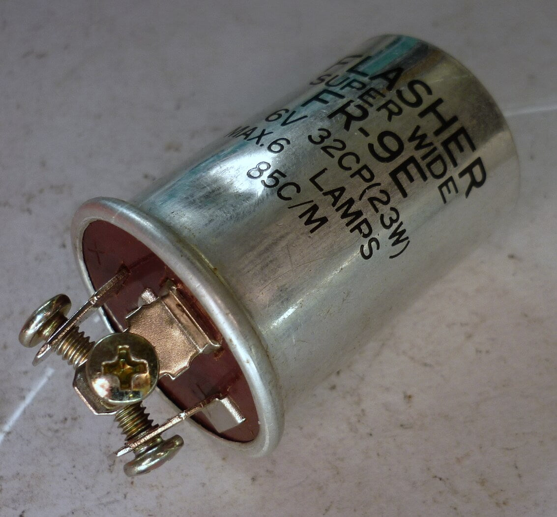 Thermic switch for indicators, ROLUX, srew contacts and fuse socket, 6 V 20 W; NOS