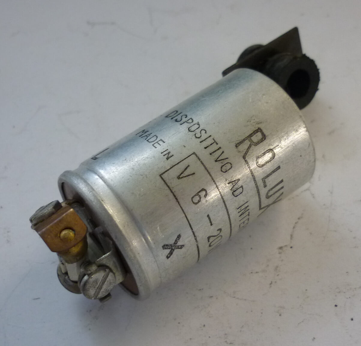 Thermic switch for indicators, ROLUX, srew contacts and fuse socket, 6 V 20 W; NOS