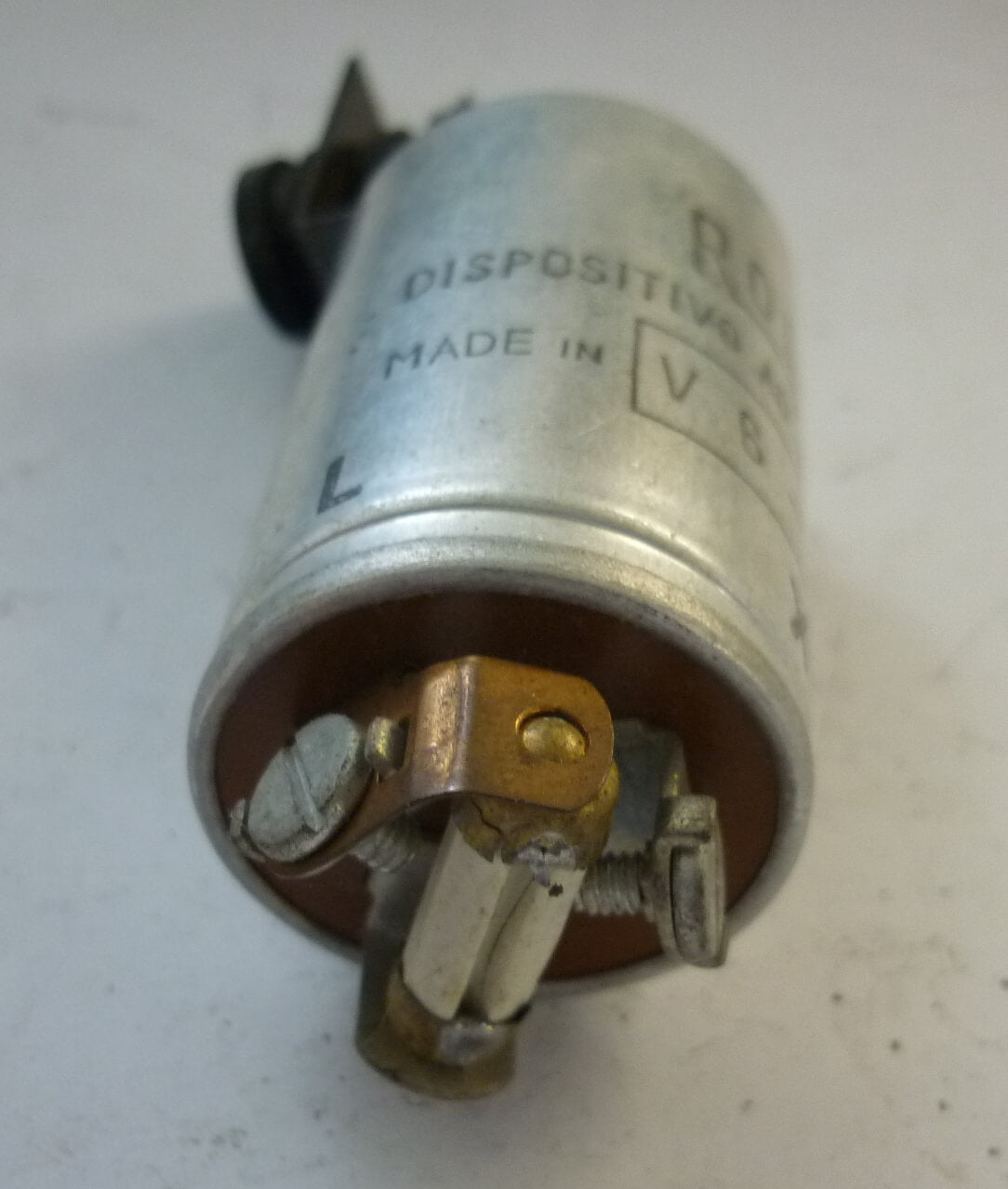 Thermic switch for indicators, ROLUX, srew contacts and fuse socket, 6 V 20 W; NOS