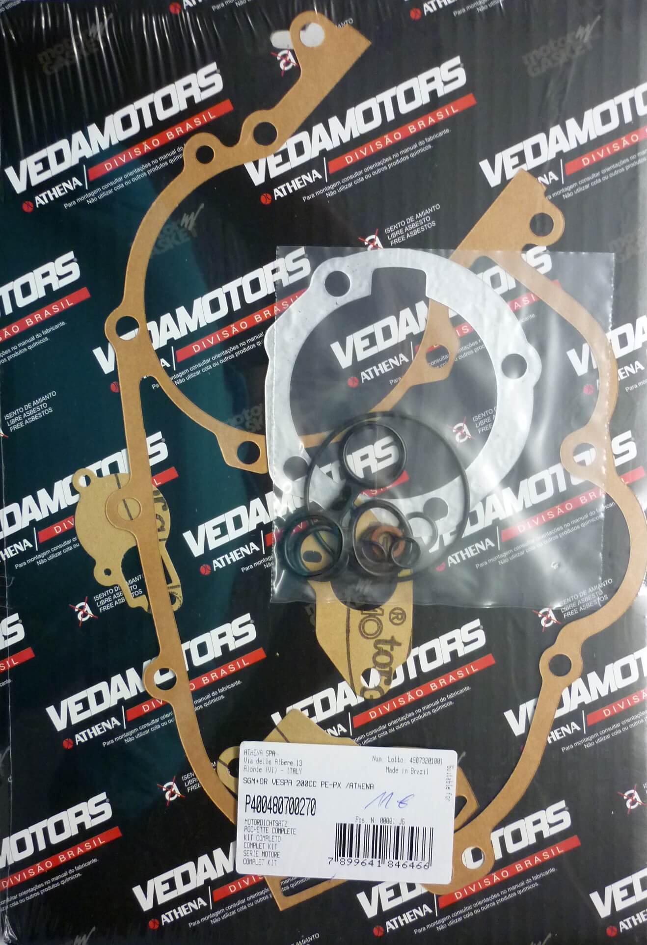 Gasket kit with o-rings, Vespa 200 PX / PXE