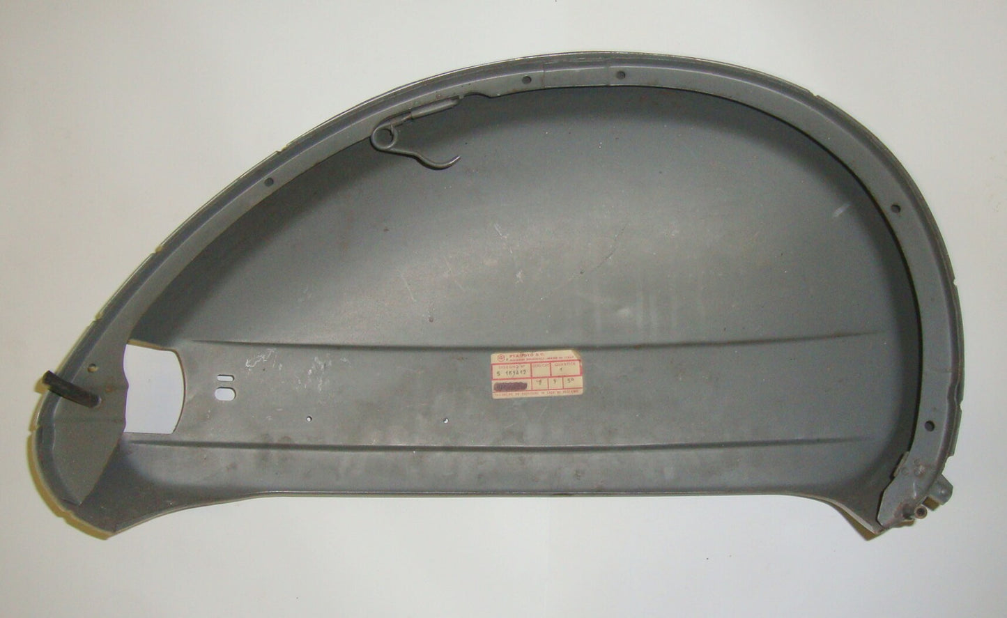 Side panel for spare wheel side, external mechanism, black, Vespa PX old model