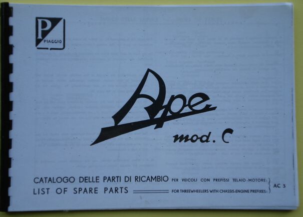 Catalogue of spare parts APE AC3