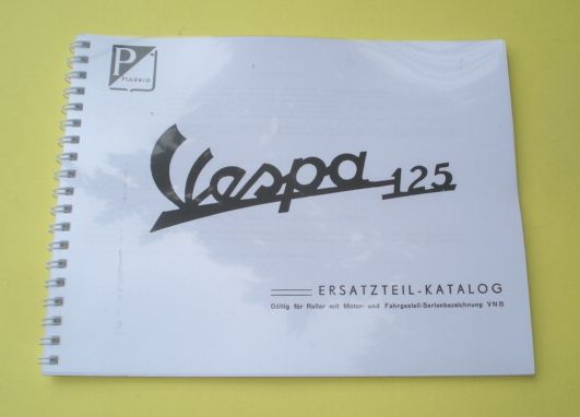 Spare parts catalogue, Vespa 125 VNB