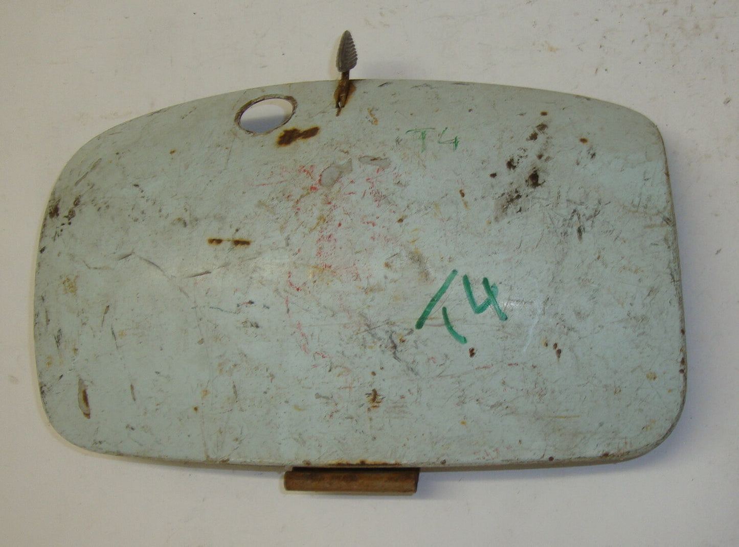 Flap spare wheel side panel, light green, Vespa 125 VNB / 150 VBB - VBA - VGLA - VGLB