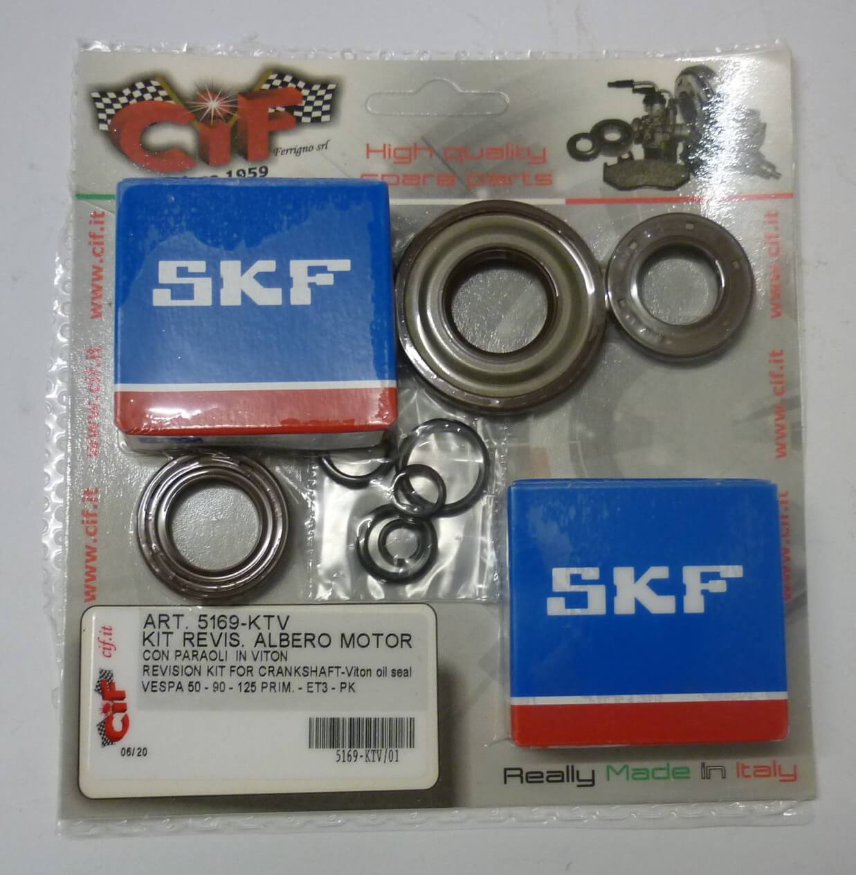Kit crankshaft revision kit, VITON, Vespa 50 - 125 Primavera - ET3 - PK - PK XL - FL