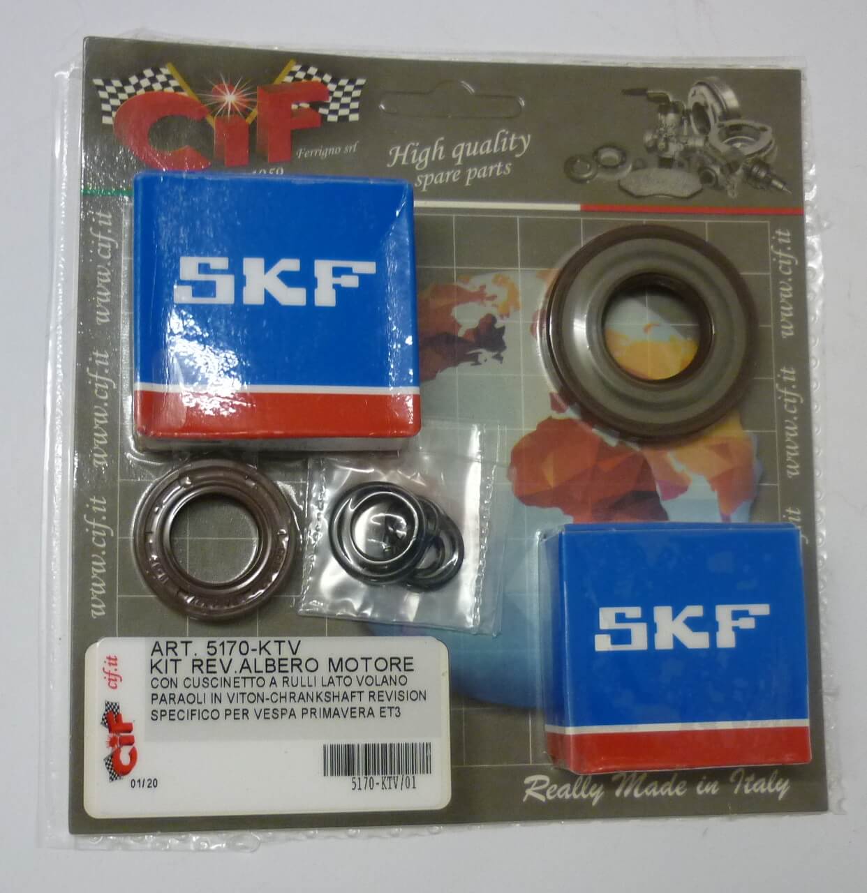 Kit crankshaft revision kit, VITON, Vespa 125 Primavera - ET3