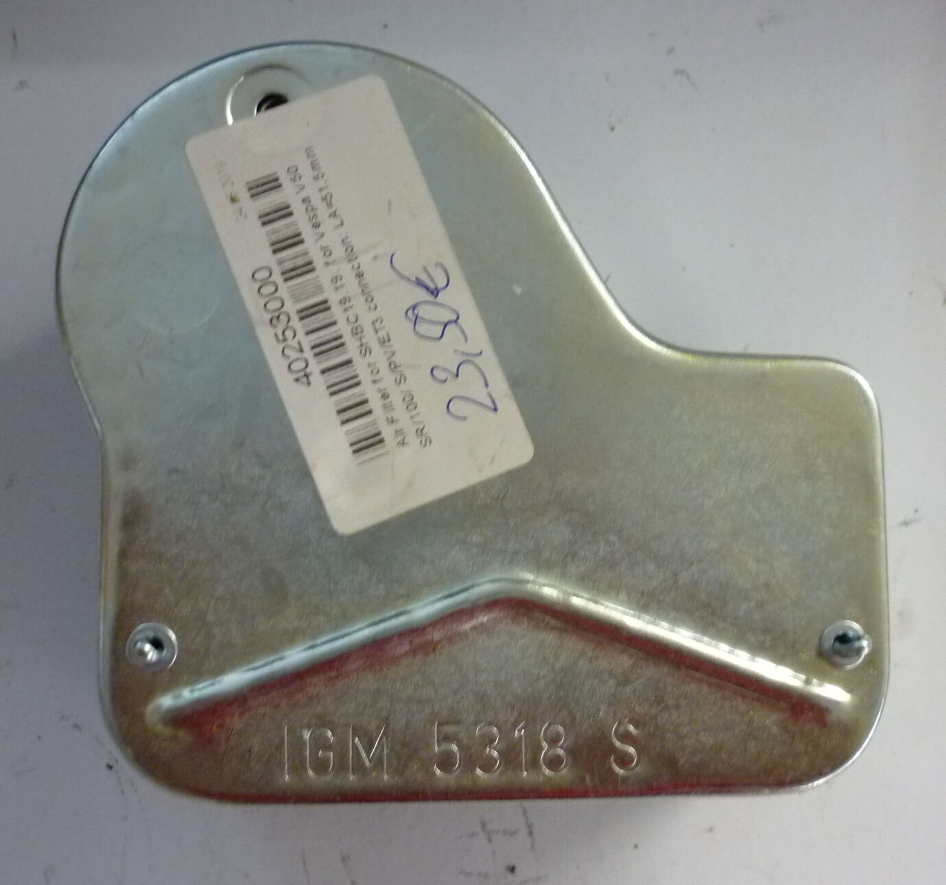 Aircleaner, IGM 5318 S metall, for SHBC 19.19, Vespa 50 S - SR / 100 / 125 PV / ET3