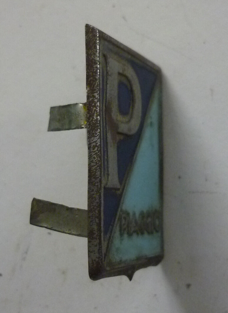 Piaggio-Emblem, Blech, geprägt, Patina, Vespa 125 VN1T 1954>55 economica, Gebraucht