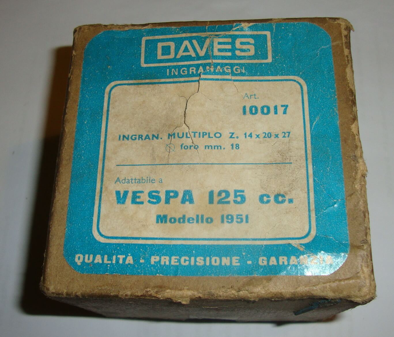 Nebenwelle, Zahnradsatz, 14 - 20 - 27, Vespa 125 1951, NOS