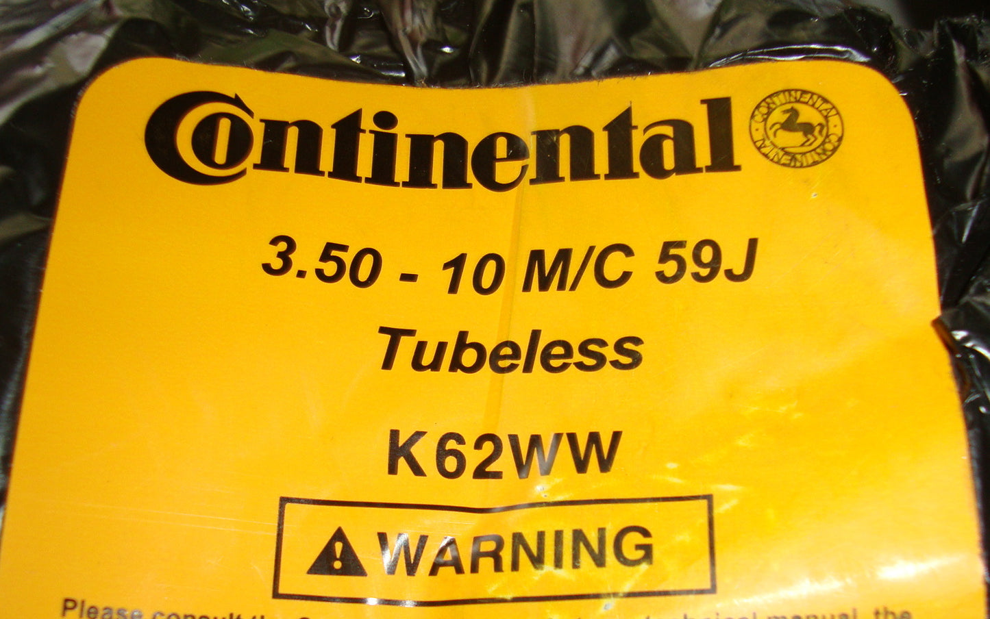 Whitewall tire, CONTINENTAL K62 WW, 3.50 x 10