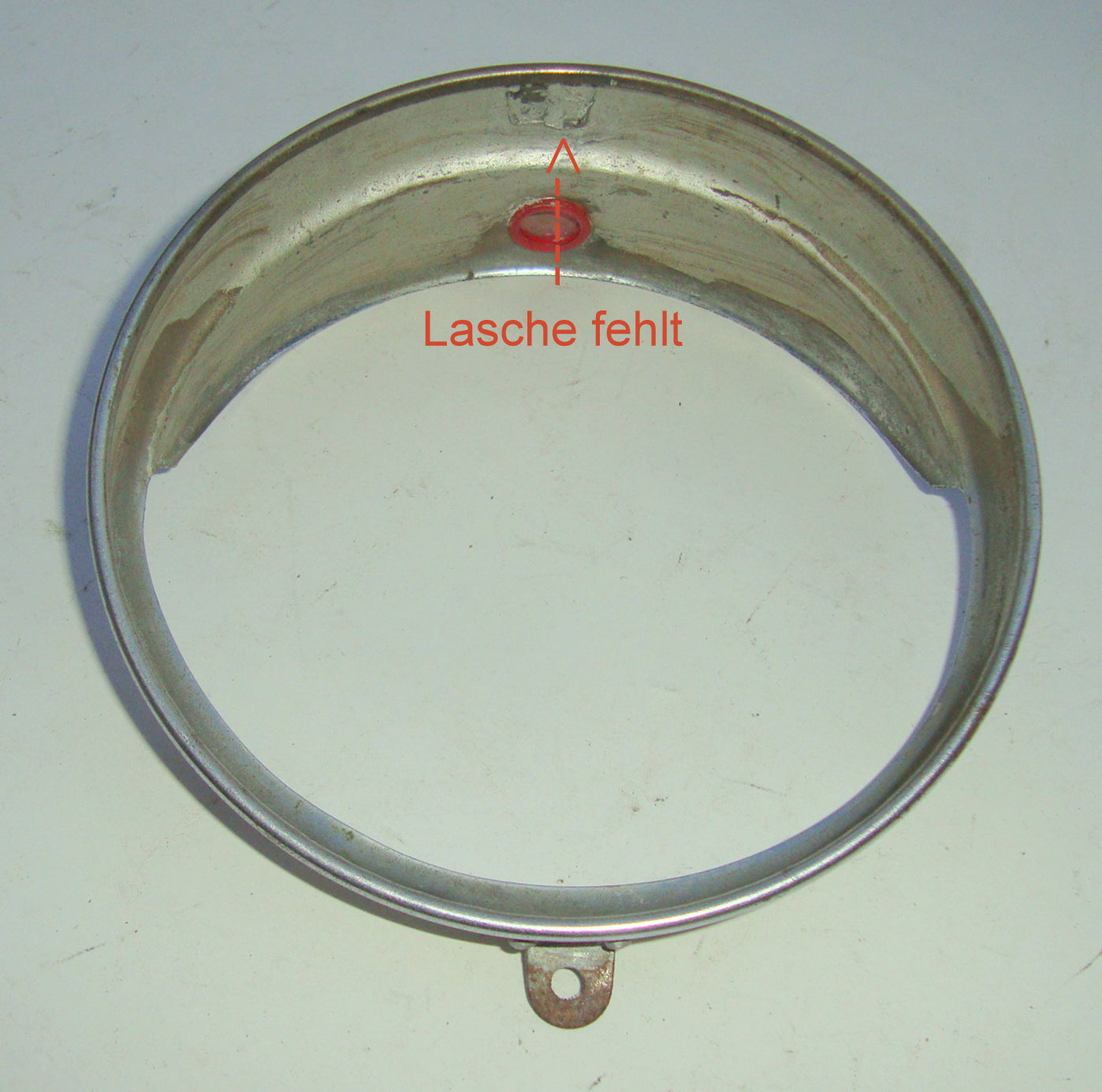 Rim for headlamp with visor, Vespa 125 VM1 > VM2 / VN1 / Ape 150 AB1T > AB3T