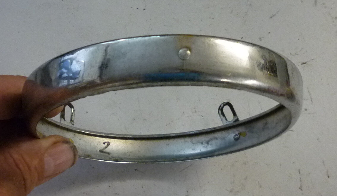 Headlamp rim, without logo, Ape AC / Pentaro, NOS