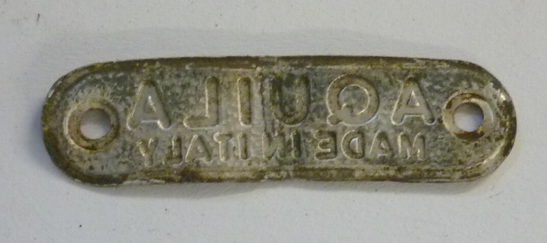 Schild "AQUILA MADE IN ITALY", schwarz, Gebraucht