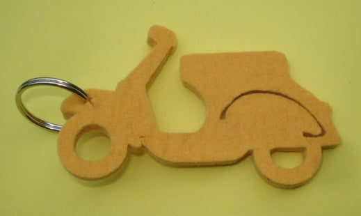 Schlüsselanhänger, Filz, Vespa, gelb