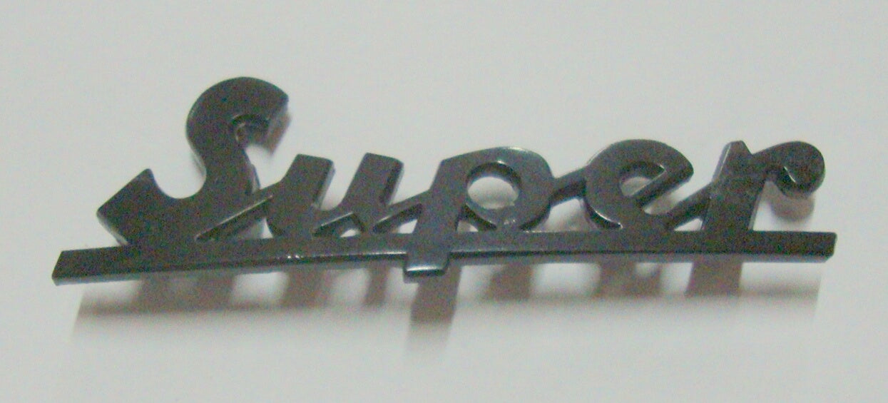 Name plate, dark blue, "Super"