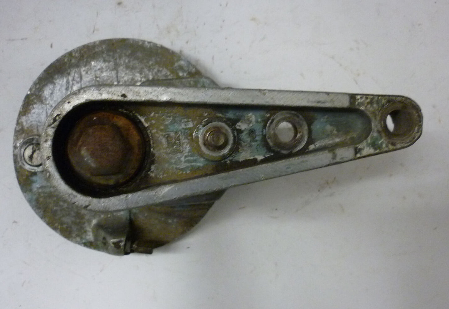Suspension arm, 8", metalic blue, demaged, Vespa 125 / 150 / Ape