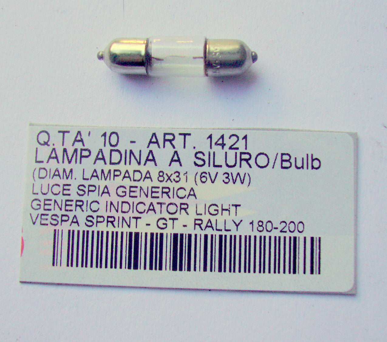 Fuse type bulb, OSRAM, SV7 6V 3W, 8x29 mm