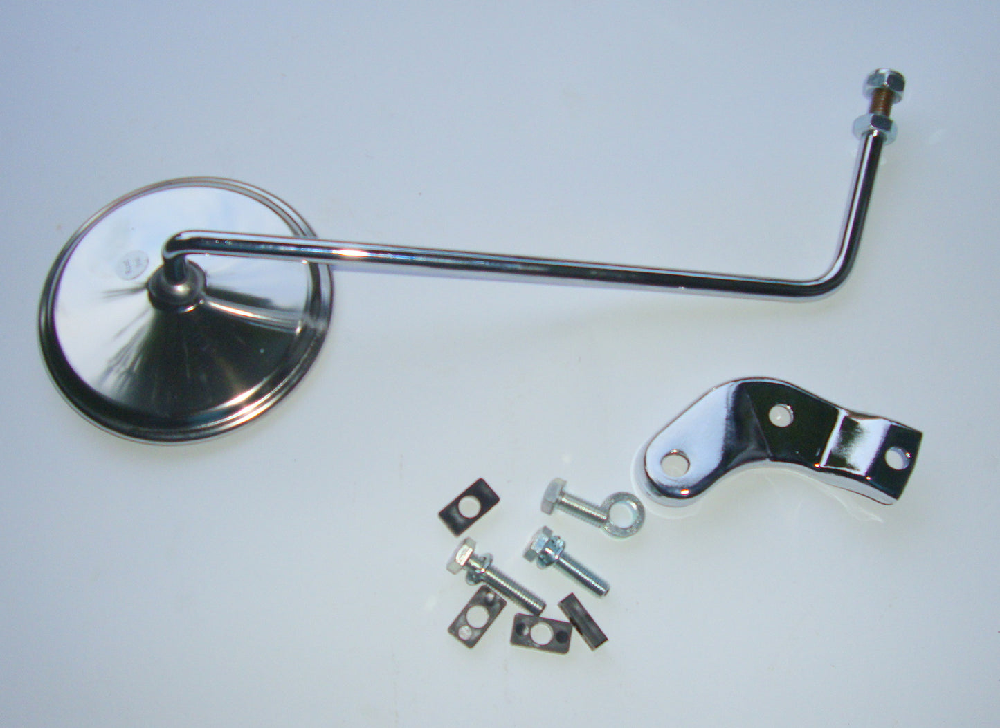 Mirror for handlebar, left side, BUMM, round, stainless steel