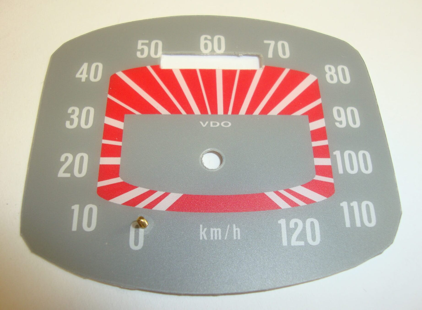 Speedometer face, red, VDO, Vespa VNA / VNB / GS 1>3 / T 1 > 4