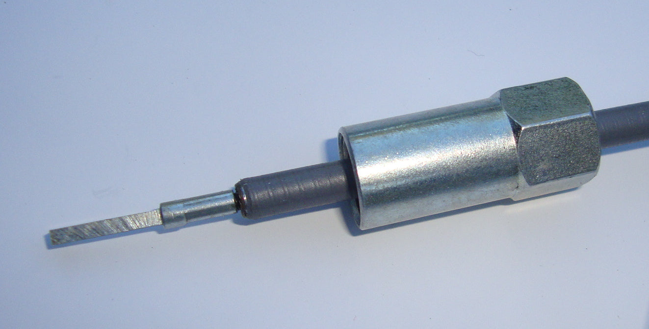 Speedometer transmission VDO, grey sleeve, with nut, Vespa 125 / 150 / 160 German production