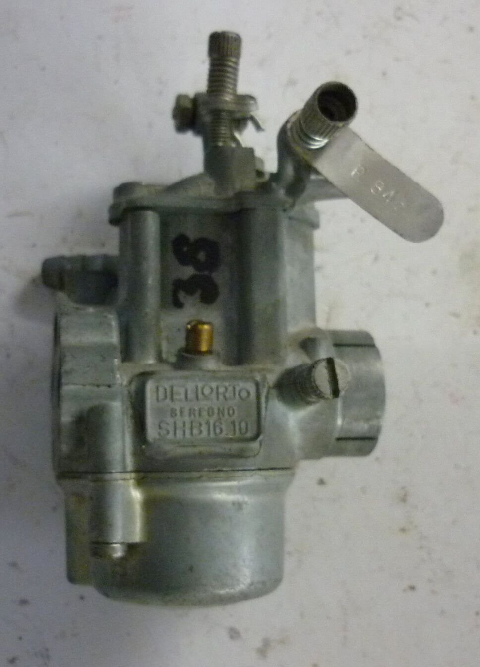 Carburettor 7, DELL'ORTO, SHB 16.10, flat slider, Vespa 50 / N /L / R / Special, NOS