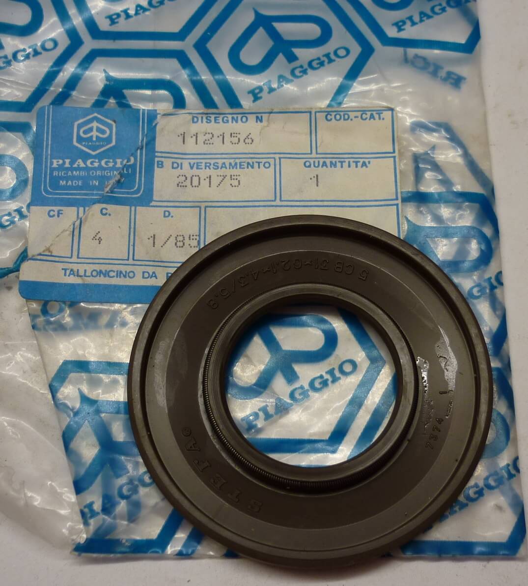 Oil seal, PIAGGIO, STEFA, 5CB 31/62.1/4.3/5,8, NOS