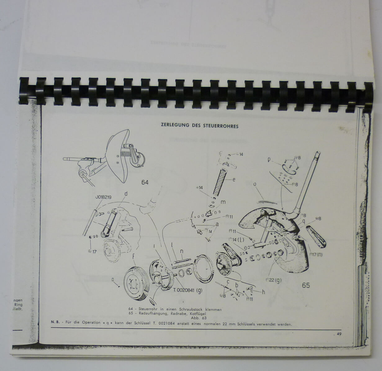 Service manual, Vespa Grand Sport 150/3 with attachment for Vespa Touren 150/3