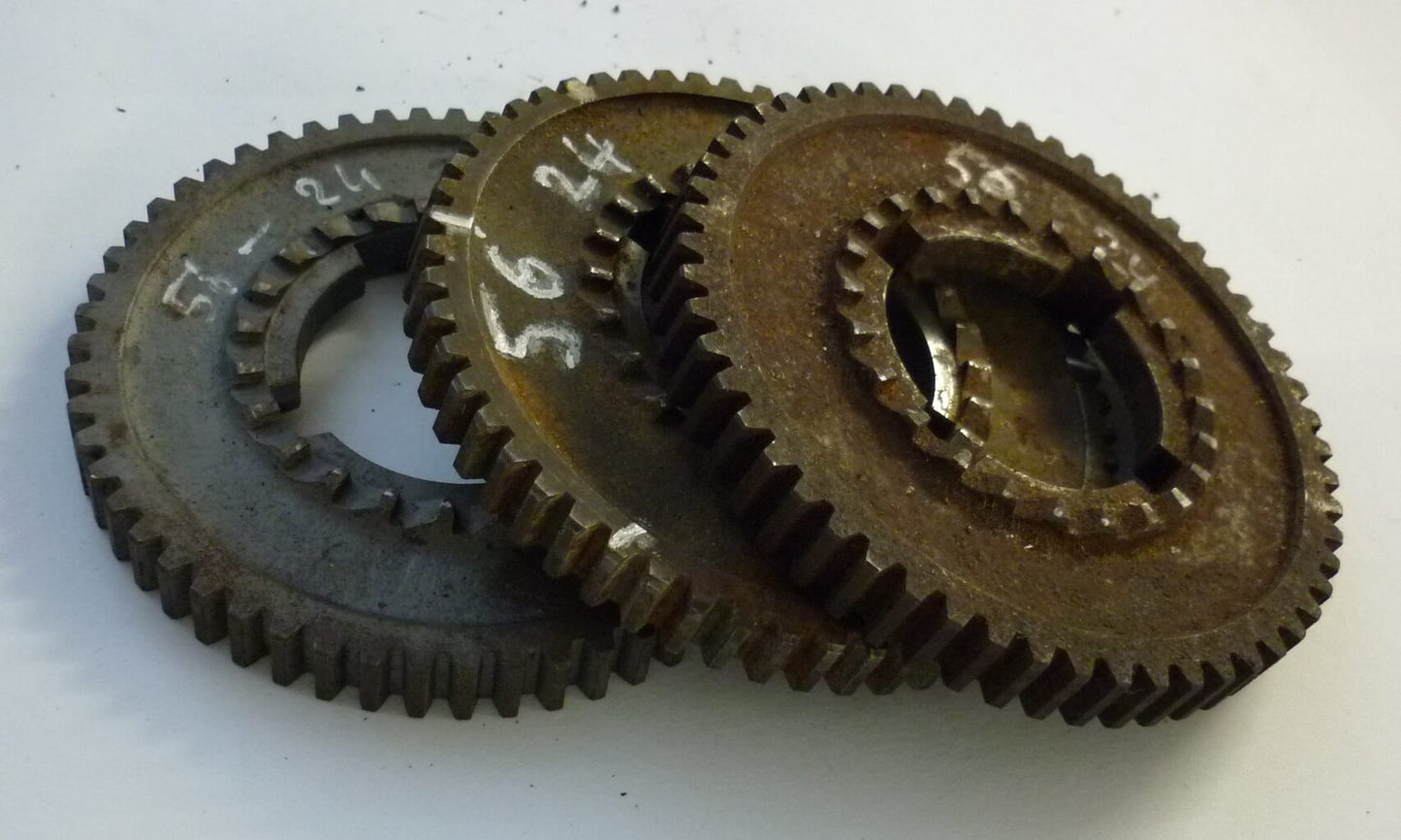 Gear cog, 1 st gear, 56/24 teeth, Vespa 125 VM2M > VN2M / 150 VL - VB, used