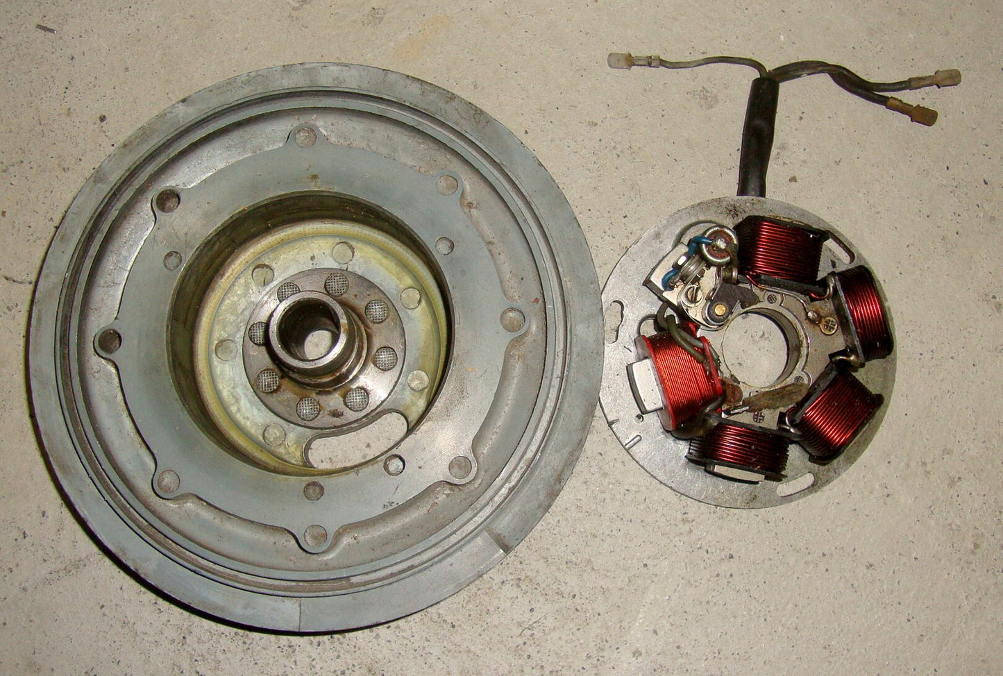 Satorplate and flywheel, DUCATI, contact points, Vespa P 125 - 150 X / S