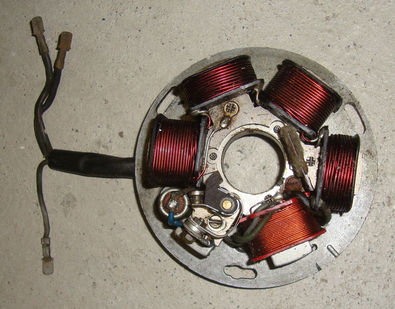 Satorplate and flywheel, DUCATI, contact points, Vespa P 125 - 150 X / S