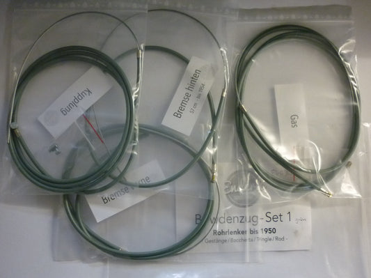Seilzugsatz, Rohrlenker, Gestängeschaltung, grün, ENDERLE SOLUTIONS, Vespa 125 1949 > 1950