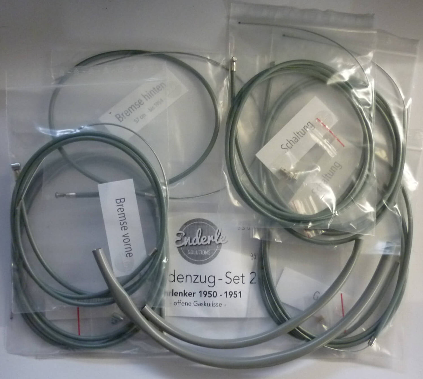Seilzugsatz, Rohrlenker, grün, ENDERLE SOLUTIONS, Vespa 125 1950 > 1951