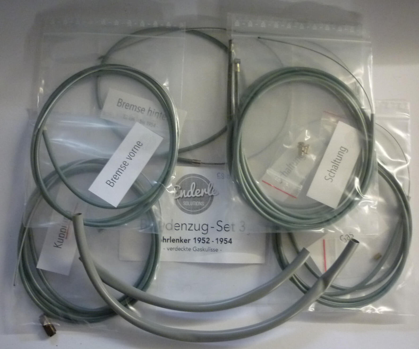 Seilzugsatz, Rohrlenker, grün, ENDERLE SOLUTIONS, Vespa 125 / 150 1952 > 1954