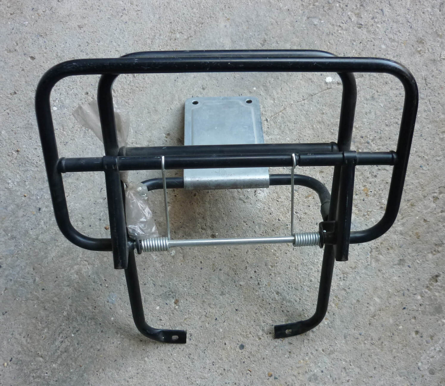 Rear carrier, FABRI, black, Vespa PX 80 / 125 / 150 / 200, NOS