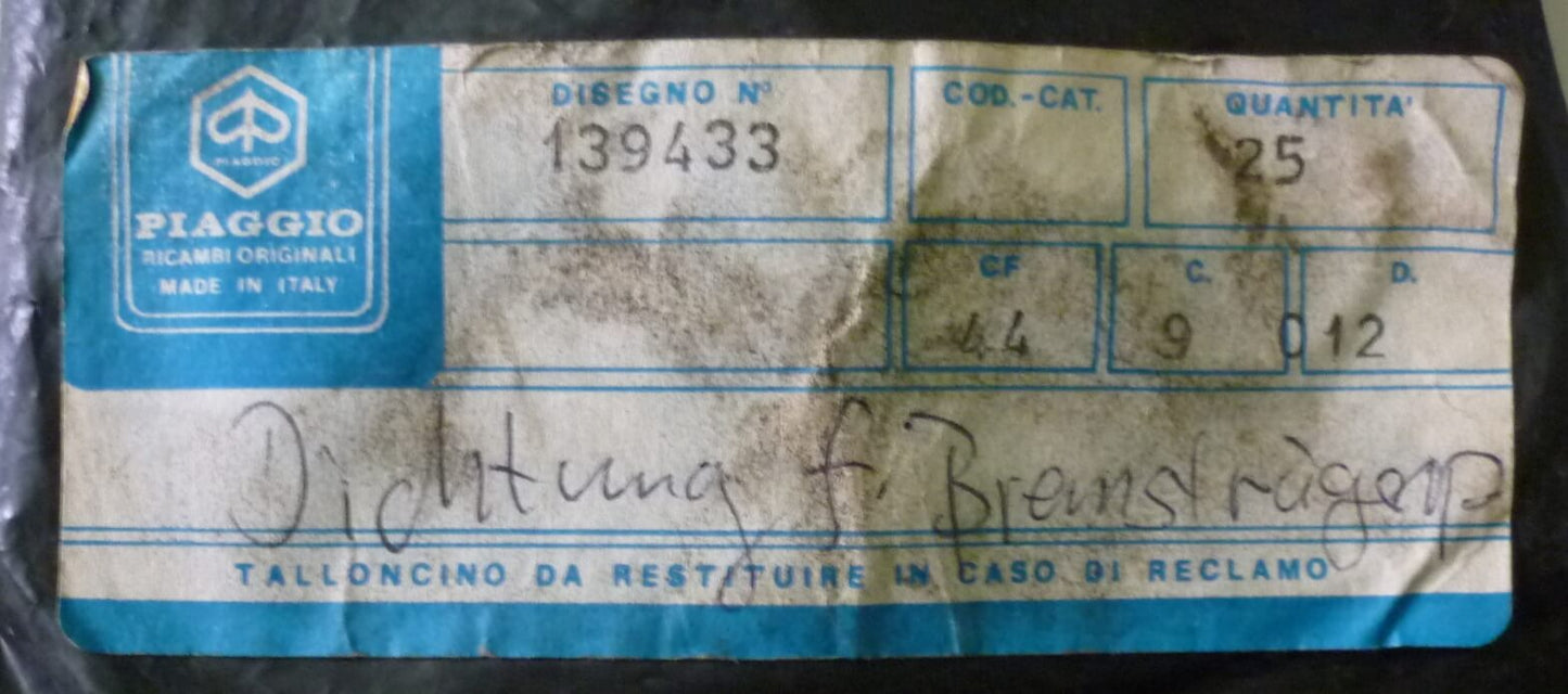 Set O-ring, piastra parapolvere freno posteriore, Vespa 125 / 150 / 180 / 200, NOS