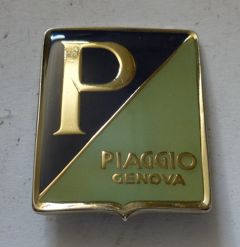 Piaggio-Emblem mit Laschen, Metall, PIAGGIO GENOVA, Vespa 98 / 125 / 150