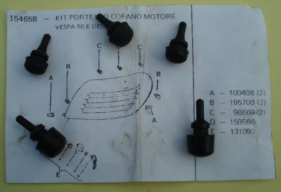 Satz Puffer Motorklappe Vespa 50 / 90 / 100 / 125  PV - ET3