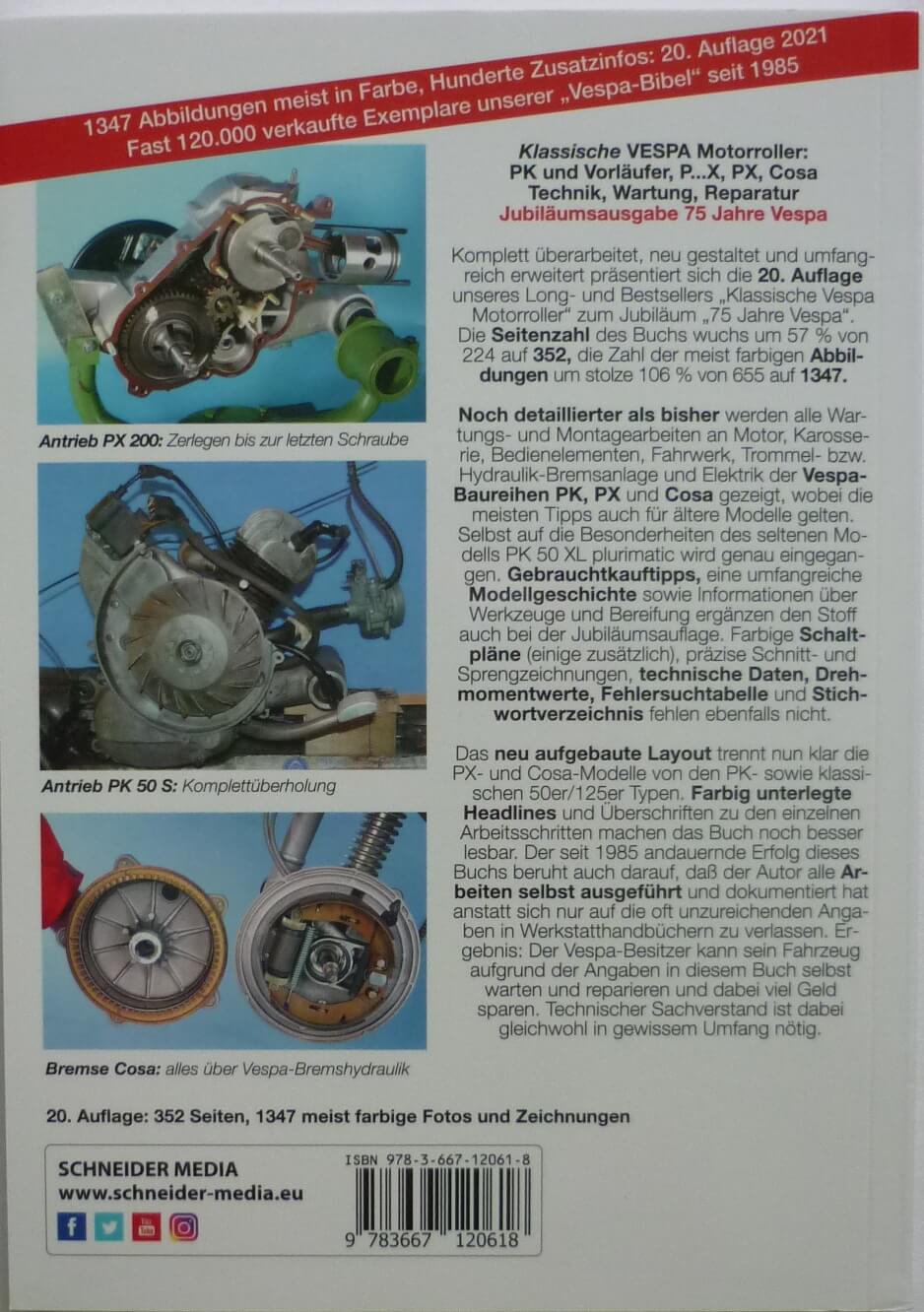 Service manual, "Vespa Motorroller alle PK-, PX und Cosa Modelle seit 1970"