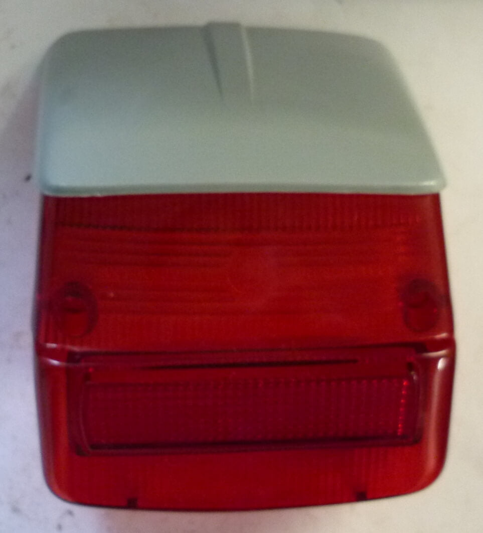 Taillight glass, BOSATTA, Vespa, 50 Special / GTR / TS / Sprint / 180 - 200 Rally, grey