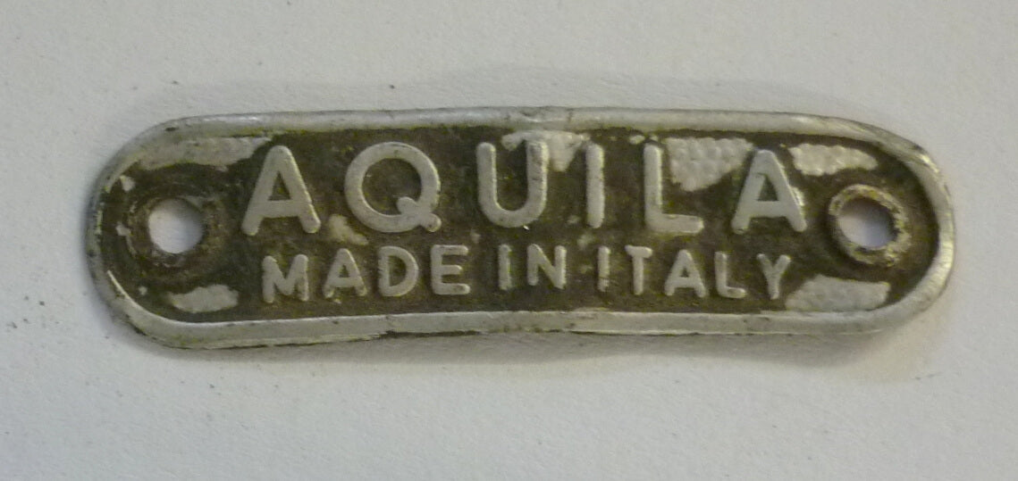 Schild "AQUILA MADE IN ITALY", schwarz, Gebraucht
