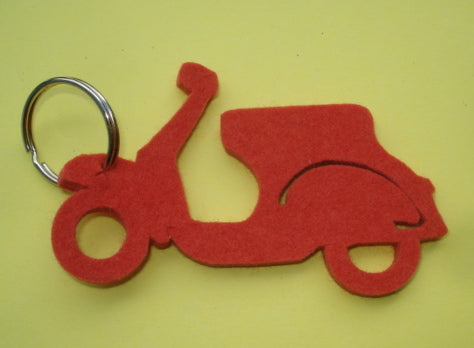Key ring, felt, Vespa, orange