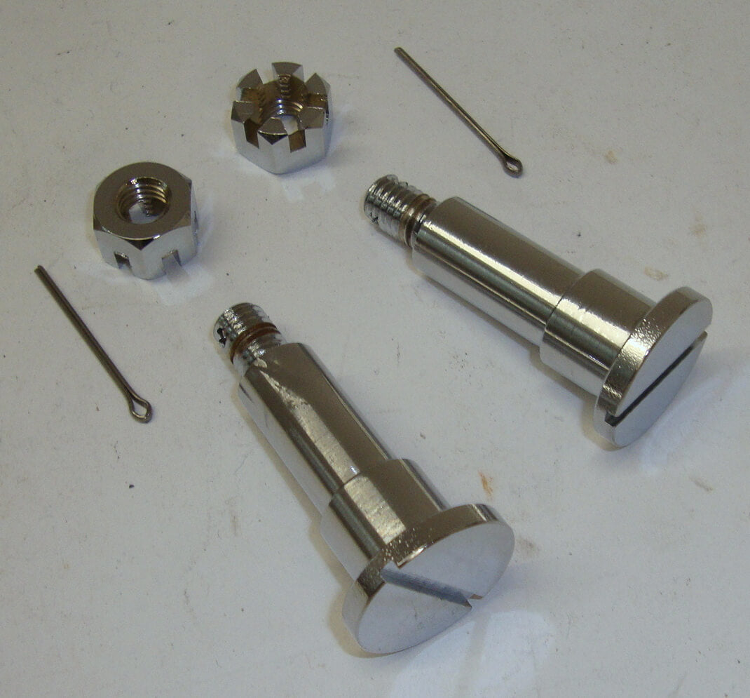Bolts, castle nut, split pin, lateral, chme plated, Vespa 98 / 125 V1T