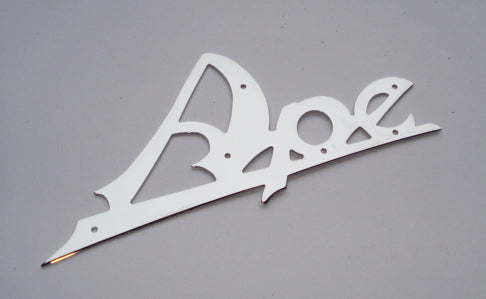 Name plate with holes, "Ape"