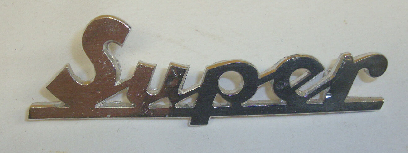 Schriftzug, kursiv, verchromt, "Super"