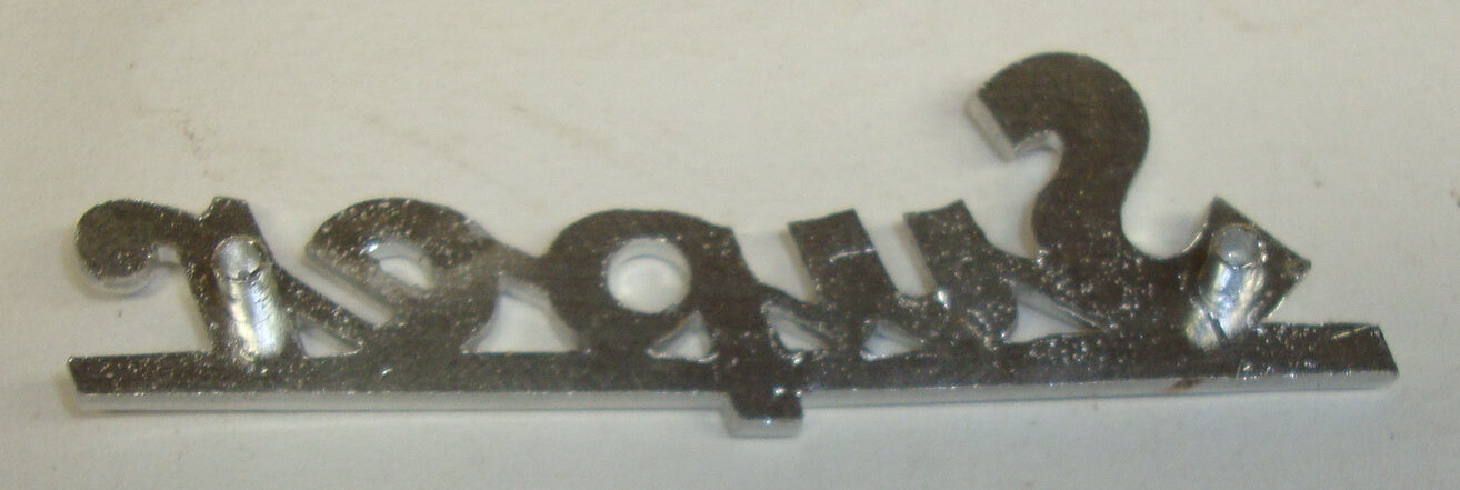 Schriftzug, kursiv, verchromt, "Super"