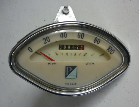 Tachometer, VEGLIA, altes Logo, überholt, > 100 km/h, 00002 km, Vespa 150 VBA / VBB / GL