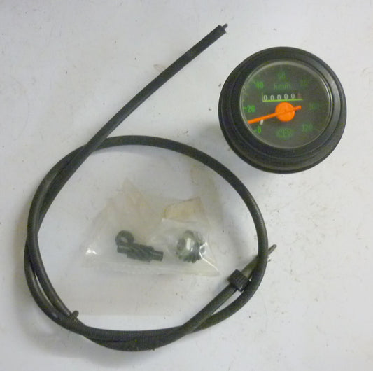Tachometerset, C.E.V. FFRATELLI PAGANI, > 120 km/h, 00000 km , Vespa PK 50 / 80 / 125, NOS